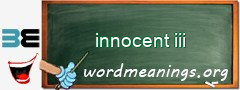 WordMeaning blackboard for innocent iii